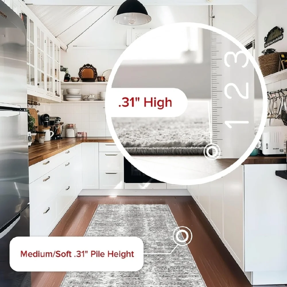 Modern Gray Runner Rug - Picture 2 of 4